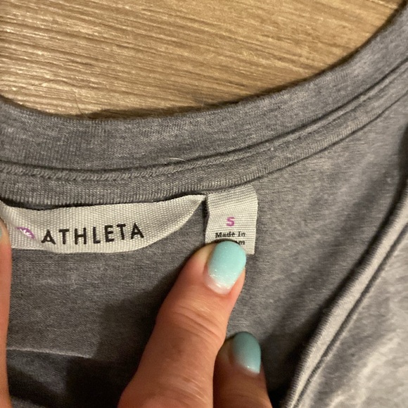 Athleta Gaia Layered Maxi Dress Heather Gray  Side Slit Sleeveless - Picture 5 of 7